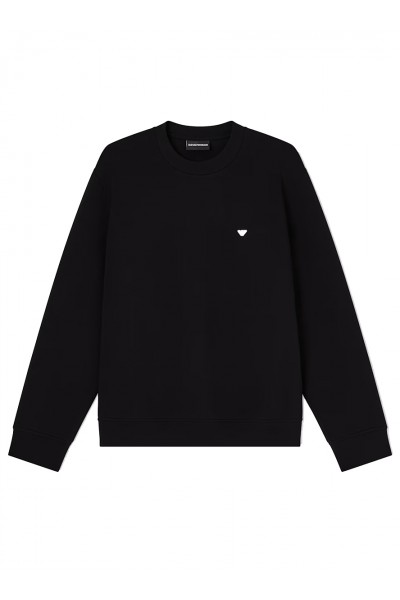 Double jersey sweatshirt with micro eagle embroidery