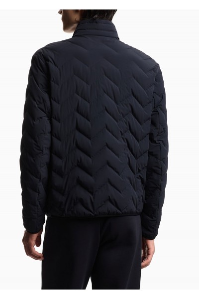 Nylon down jacket with zip and chevron quilting Essential