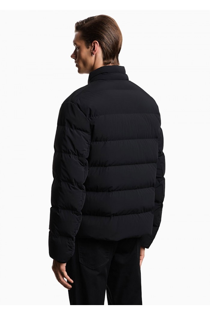Water-repellent quilted nylon spandex down jacket