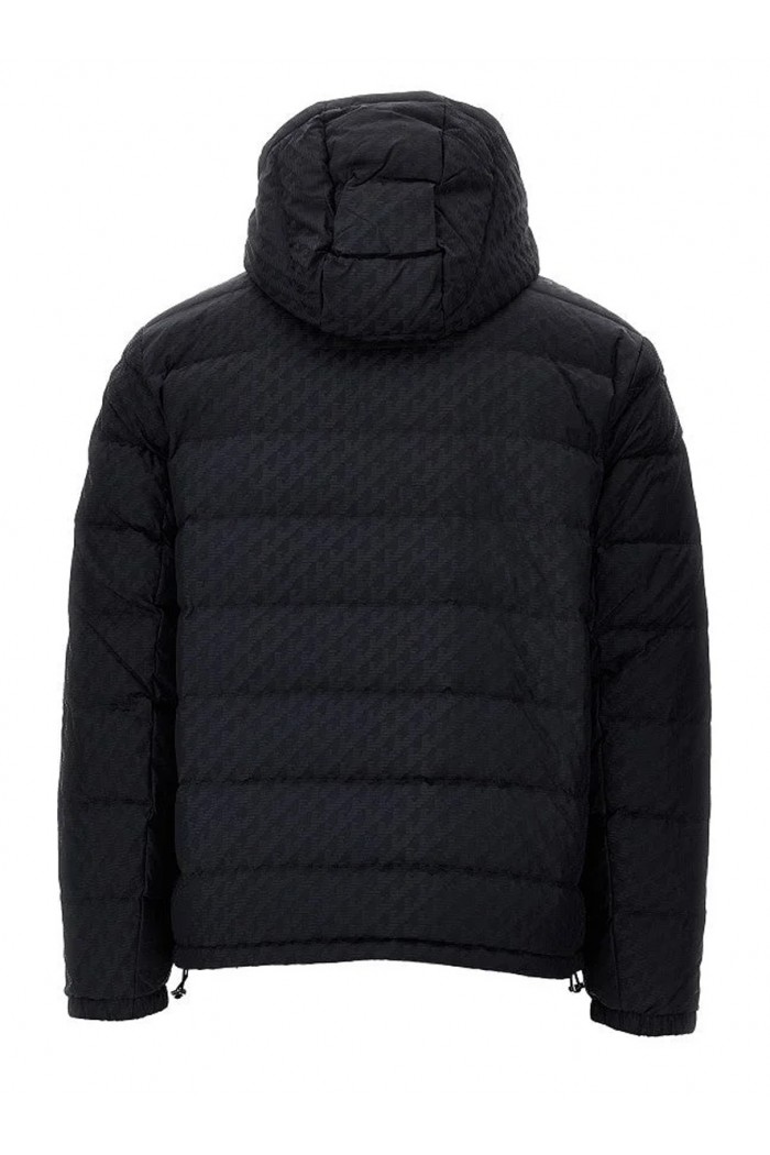 logo-print hooded padded jacket