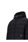 logo-print hooded padded jacket