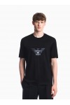 Lyocell blend jersey T-shirt with graffiti eagle logo