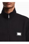 Full-zip sweatshirt in modal jersey with logo plaque Full-zip sweatshirt in modal jersey with logo plaque