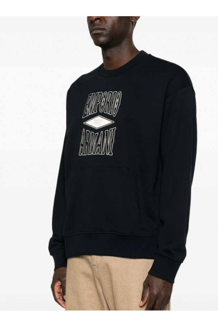 logo-embroidered zip-slit sweater