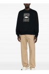 logo-embroidered zip-slit sweater