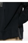 logo-embroidered zip-slit sweater
