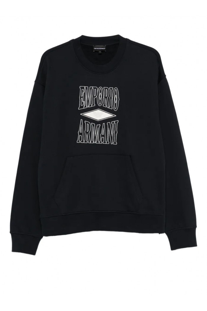logo-embroidered zip-slit sweater