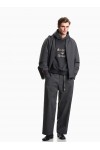 French terry jersey hoodie with soft touch logo embroidery