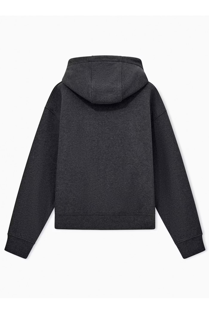 French terry jersey hoodie with soft touch logo embroidery