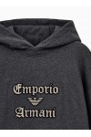 French terry jersey hoodie with soft touch logo embroidery