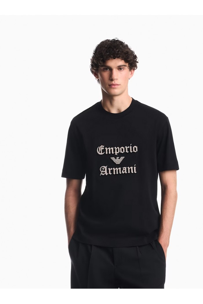 Heavy jersey T-shirt with soft embossed logo