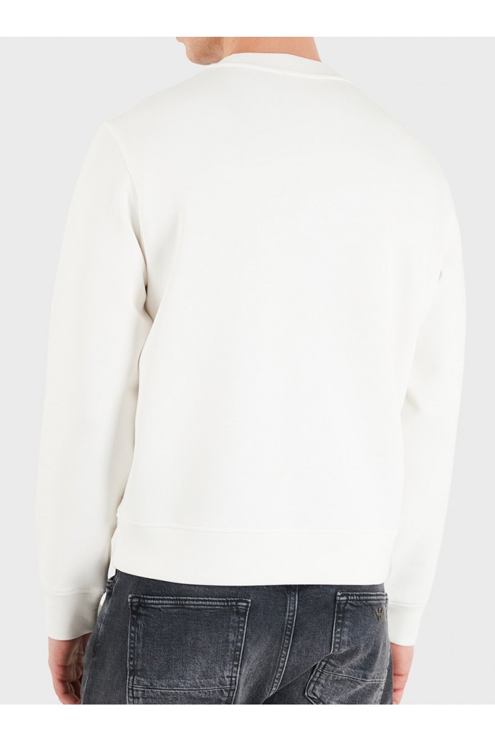 Double jersey sweatshirt with contrasting logo