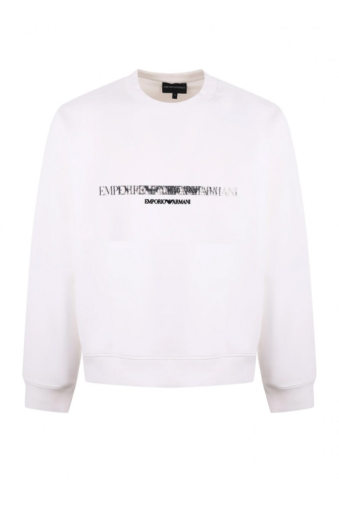 Double jersey sweatshirt with contrasting logo