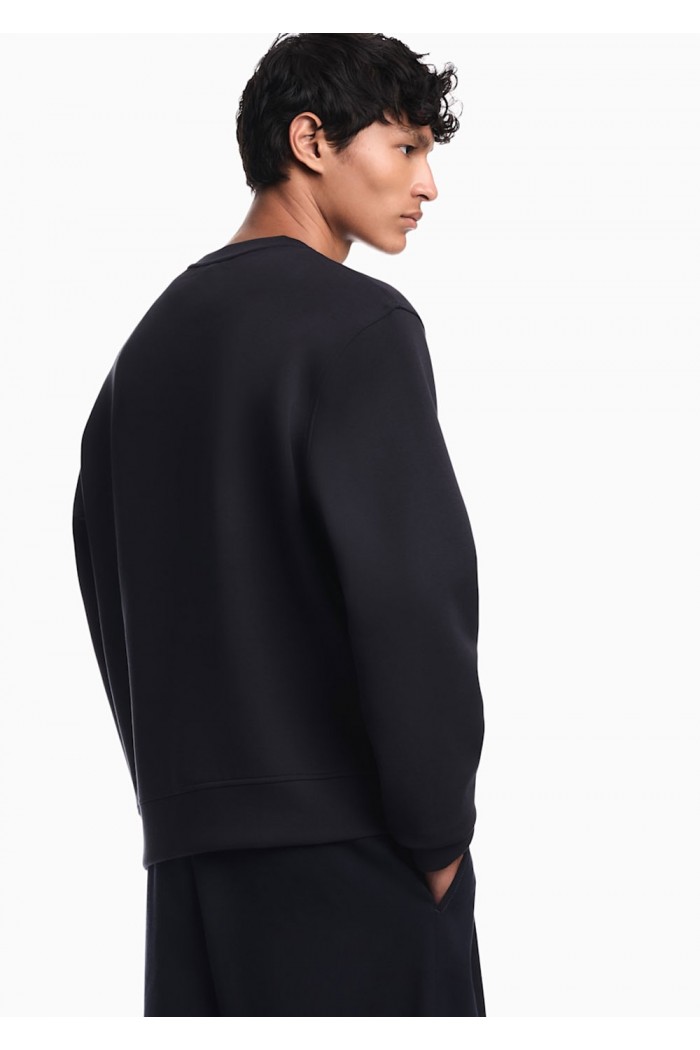 Double jersey sweatshirt with contrasting logo