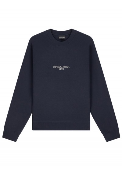 Double jersey sweatshirt with contrasting logo