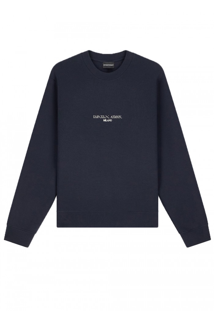 Double jersey sweatshirt with contrasting logo