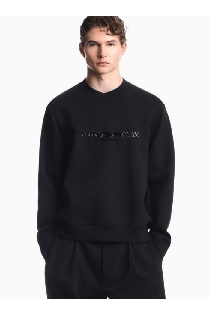 Double jersey sweatshirt with contrasting logo