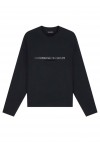 Double jersey sweatshirt with contrasting logo