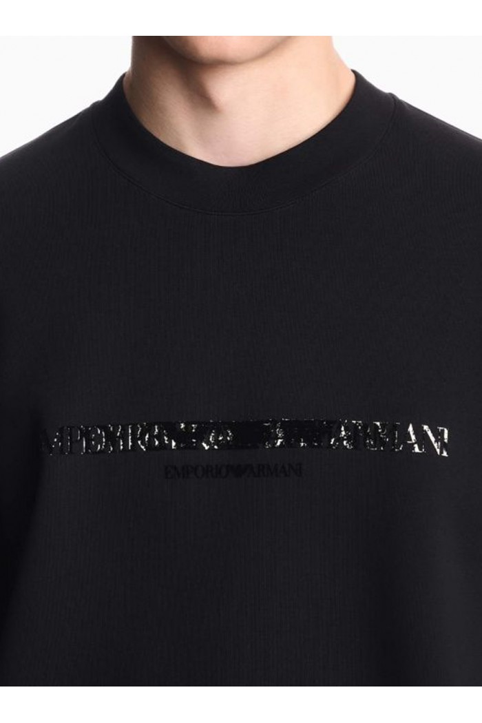 Double jersey sweatshirt with contrasting logo