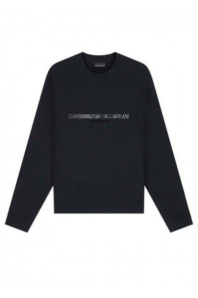 Double jersey sweatshirt with contrasting logo