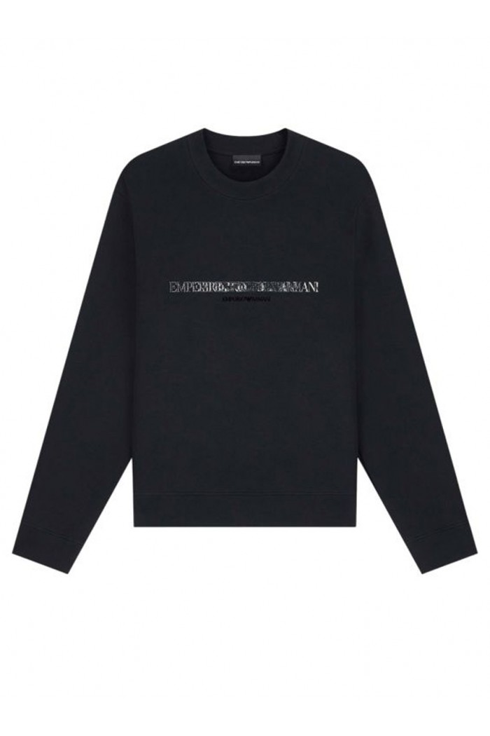 Double jersey sweatshirt with contrasting logo