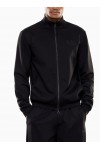 Technical fabric zip-up sweatshirt