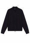 Technical fabric zip-up sweatshirt