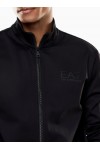 Technical fabric zip-up sweatshirt
