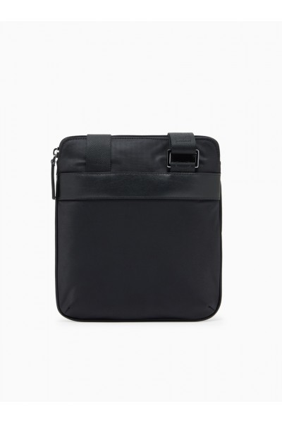 recycled-nylon flat shoulder bag