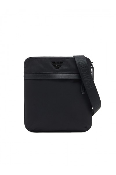 recycled-nylon flat shoulder bag