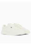 Leather sneakers with eagle plate