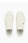 Leather sneakers with eagle plate