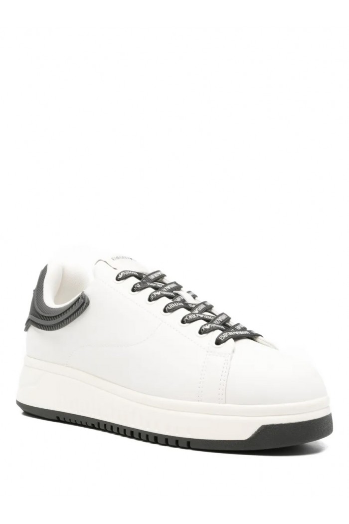 Leather sneakers with rubber back knurled sole Leather sneakers with rubber back knurled sole