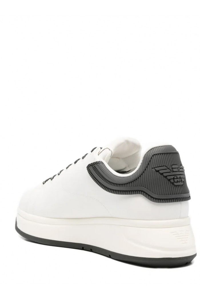 Leather sneakers with rubber back knurled sole Leather sneakers with rubber back knurled sole