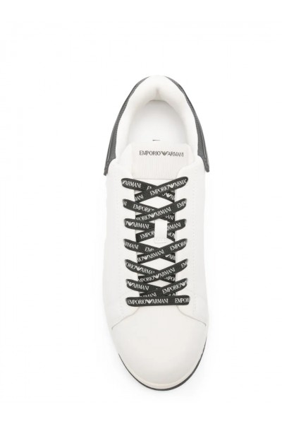 Leather sneakers with rubber back knurled sole
