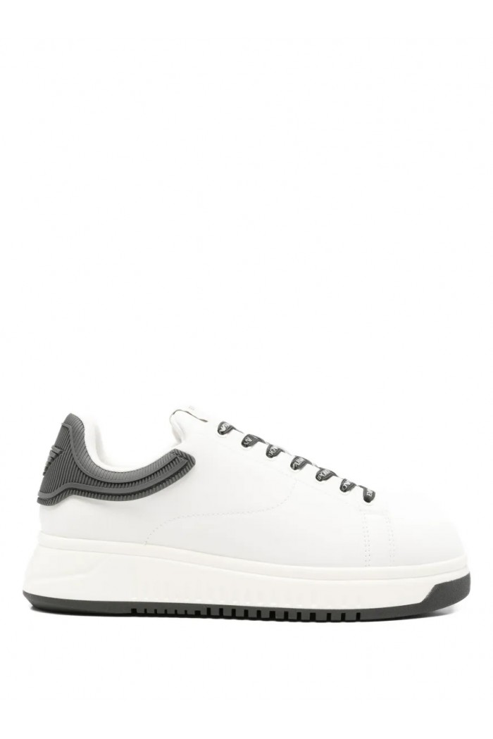 Leather sneakers with rubber back knurled sole Leather sneakers with rubber back knurled sole