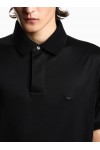 Rounded micro eagle polo shirt in a Lyocell blend jersey