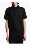 Rounded micro eagle polo shirt in a Lyocell blend jersey