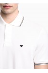 Slim-fit stretch piqué polo shirt with micro eagle Slim-fit stretch piqué polo shirt with micro eagle