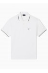 Slim-fit stretch piqué polo shirt with micro eagle Slim-fit stretch piqué polo shirt with micro eagle