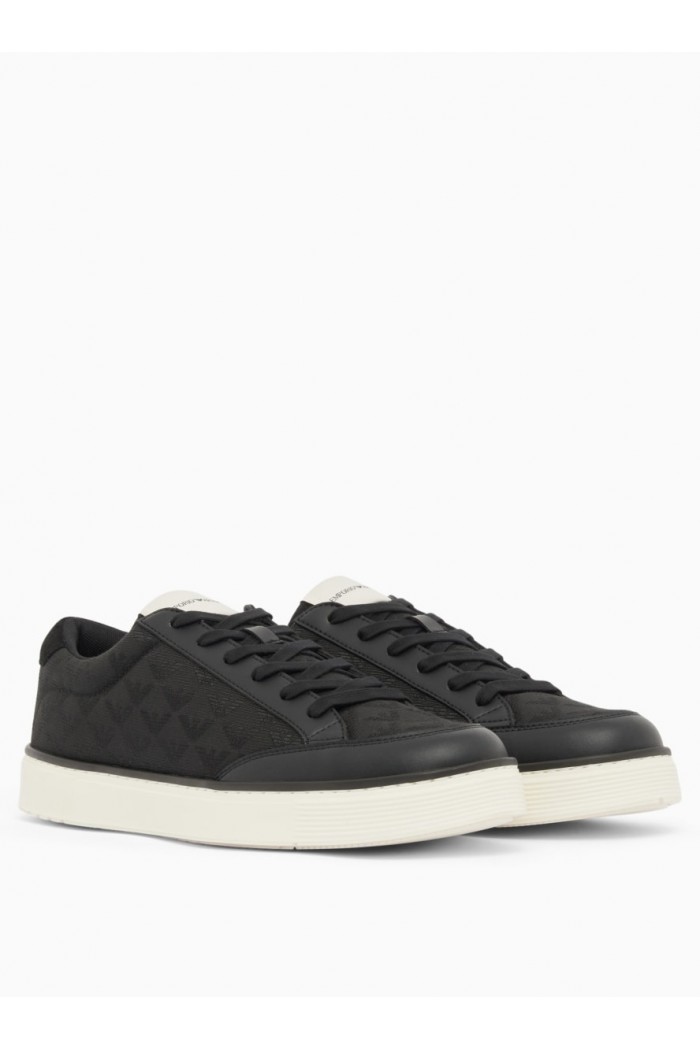 Jacquard sneakers with an all-over eagle