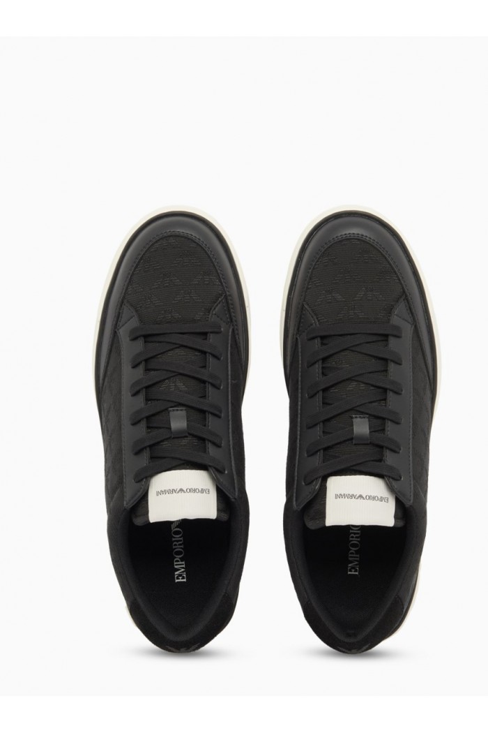 Jacquard sneakers with an all-over eagle