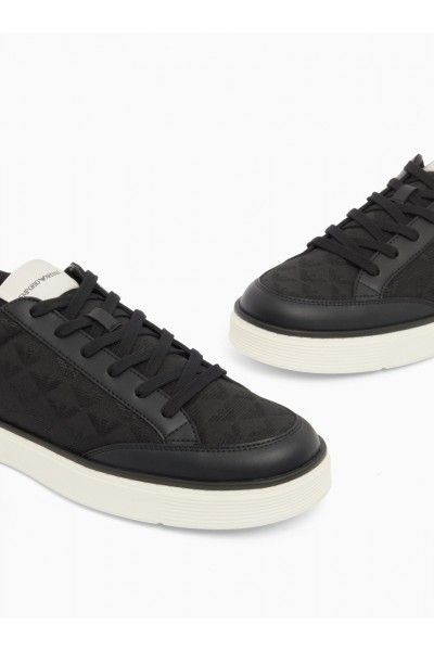 Jacquard sneakers with an all-over eagle