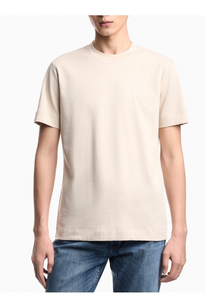 Slim fit T-shirt in heavy jersey with domed eagle Slim fit T-shirt in heavy jersey with domed eagle