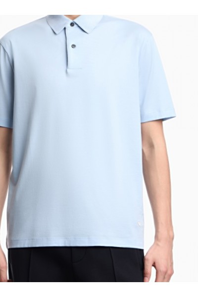 Loose-fit lightweight jersey polo shirt