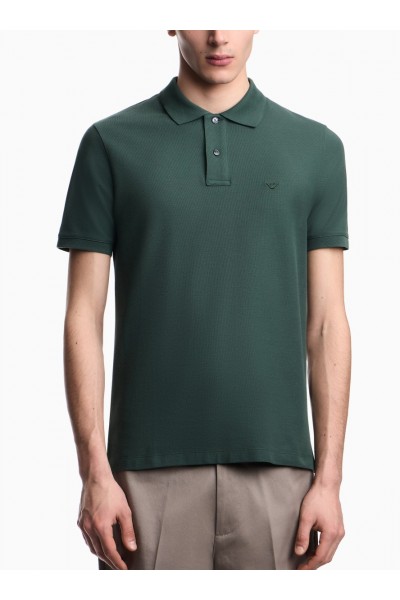 Slim-fit piqué polo shirt