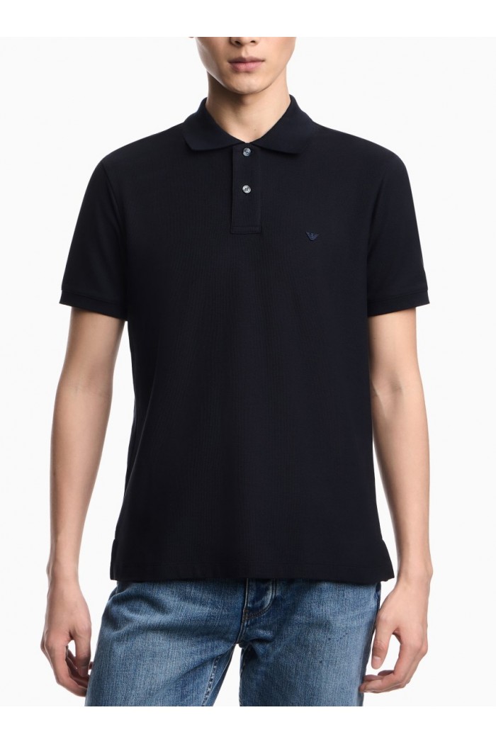 Slim-fit piqué polo shirt