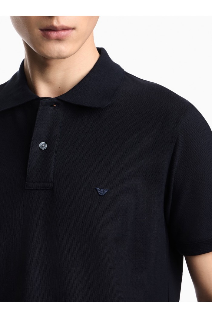 Slim-fit piqué polo shirt