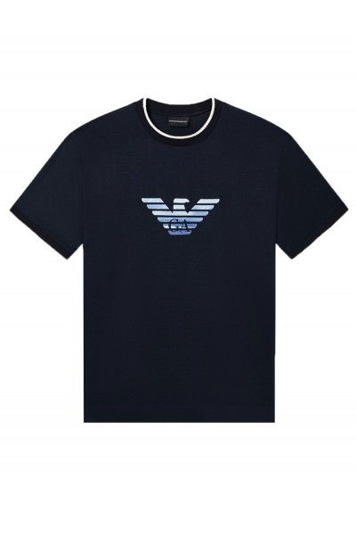 Slim-fit T-shirt in a Lyocell-blend jersey featuring a gradient eagle embroidery