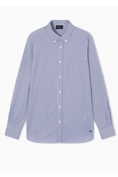 Travel Essential striped button-down shirt